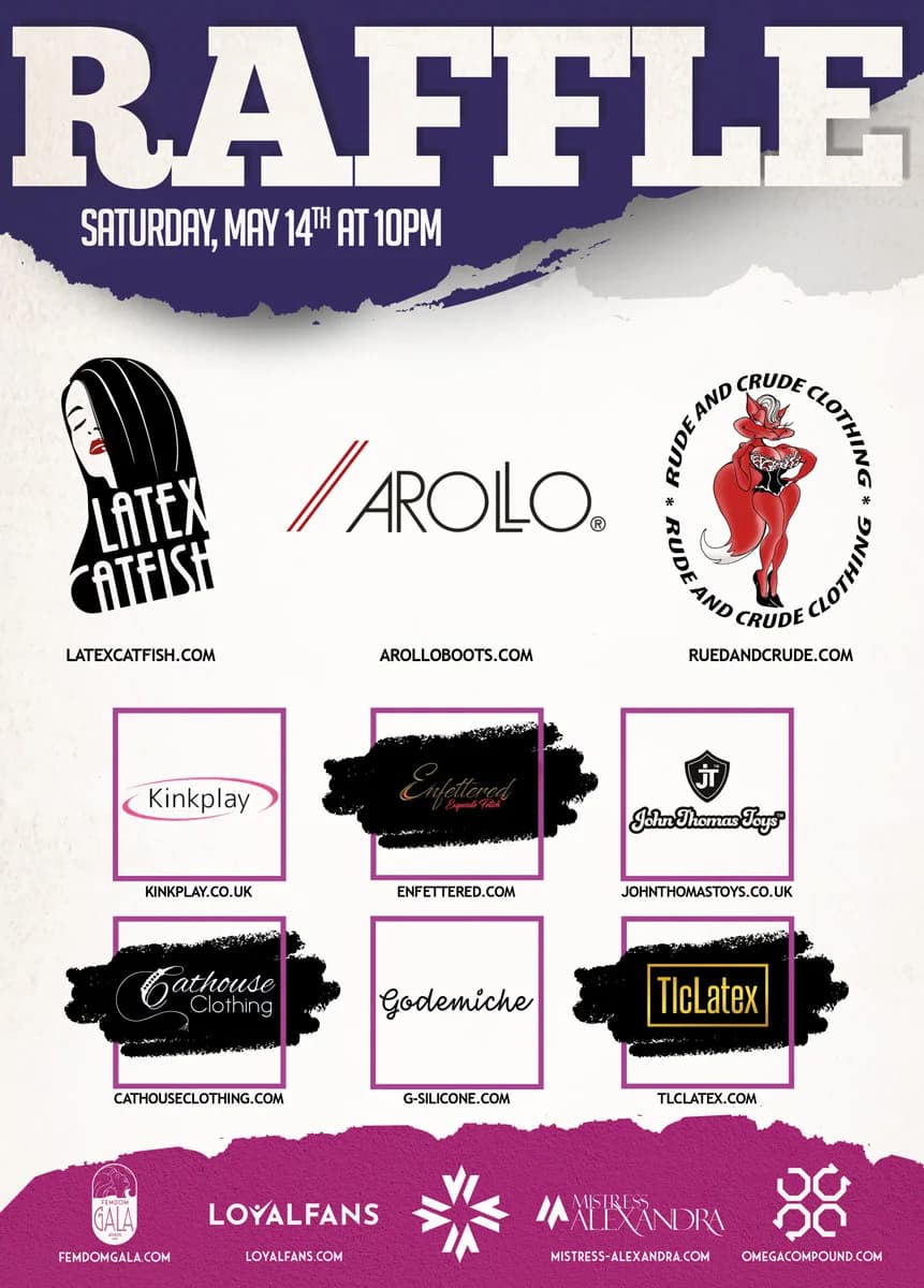 The 2022 raffle sheet, crediting nine sponsoring brands